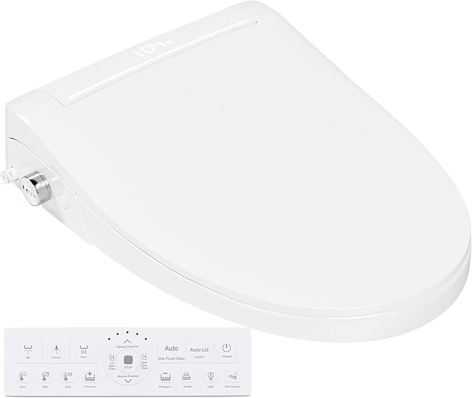Smart Toilet with Bidet Built In, Bubble Shield, Heated Bidet Seat with Warm Water & Dryer, Radar Sensor Auto Open/Close, LED Temp Display, Electric Bidet Toilet Seat for Bathroom