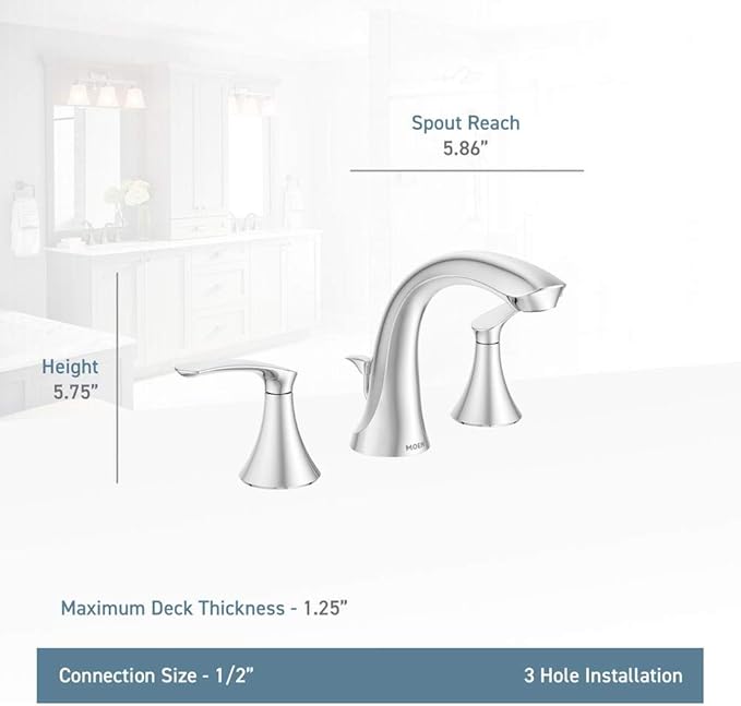 Moen Darcy 1.2 GPM Double Handle Widespread Bathroom Faucet
