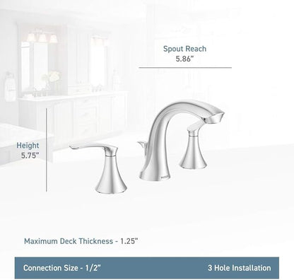 Moen Darcy 1.2 GPM Double Handle Widespread Bathroom Faucet
