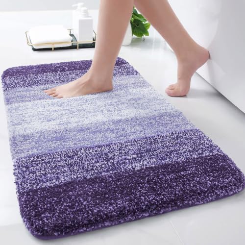 Arotive Microfiber Bathroom Rugs, Shaggy Soft Absorbent Bath Rug, 28x18