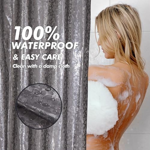 Bostofy Waterproof Shower Curtain Liner EVA 8G - Rust-Proof Hooks, Heavy-Duty Magnets - Enhance Your Bathroom with Durability and Elegance, 72L x 78H Inches