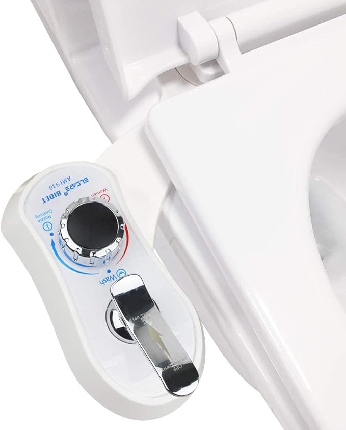 Bidet AMI 930-Fresh Water Non-Electric Mechanical Bidet Attachment-Selfcleaning Dual Nozzles of Wash and Women Wash Toilet Bidets