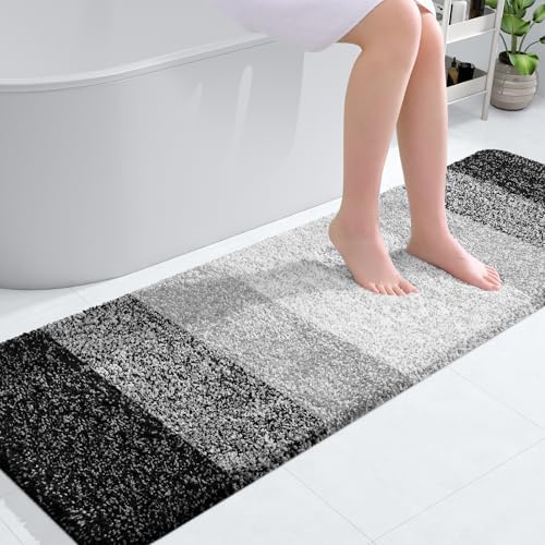 OLANLY Bathroom Runner Rug 59x20, Extra Soft Absorbent Microfiber Bath Rugs