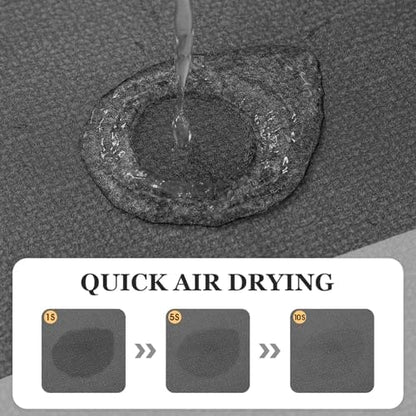ACCUMTEK Non Slip Bath Mat, Thin Bathroom Rugs Fit Under Door, Quick Dry Bath Mats, Machine Washable Bath Rugs for Bathroom, Bathtub & Kitchen, Grey/Bordered/48 x20