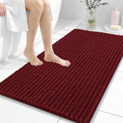 OLANLY Bathroom Rugs 44x24, Thick Soft Absorbent Chenille Bath Rugs
