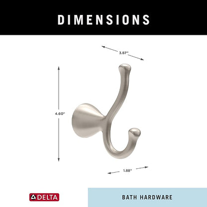 Delta ARV35-DN Arvo Double Towel Hook Bath Hardware Accessory in Brushed Nickel (Pack of 10)