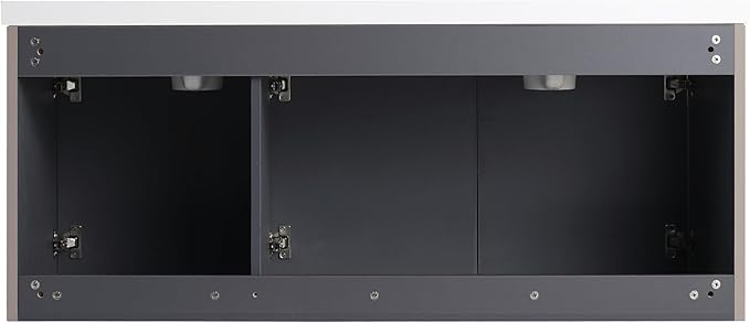 Malwee 48" Bathroom Vanity with Sink, 48 inch Double Sink Floating Vanity, Wall Mounted Bathroom Basin Cabinet Combo, Modern Khaki Bath Vanity Cabinet Set with Storage(MA10348DKH)
