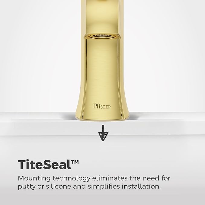 Pfister Vaneri Bathroom Sink Faucet, Single Control, 1-Handle, Single Hole, NSF Certified, Brushed Gold Finish, LF042VRIBG