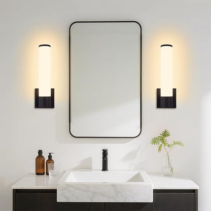 Kalium 14in LED Modern Wall Sconces, Dimmable Bathroom Vanity Lights, 3000K Warm White, Indoor Sconces, Bathroom, Stairs, Living Room, Bedroom. Hardwired.