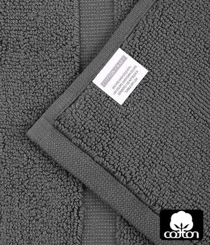 COTTON CRAFT Bath Mats - 2 Pack Tub Shower Floor Mat - 21x30- Charcoal Grey