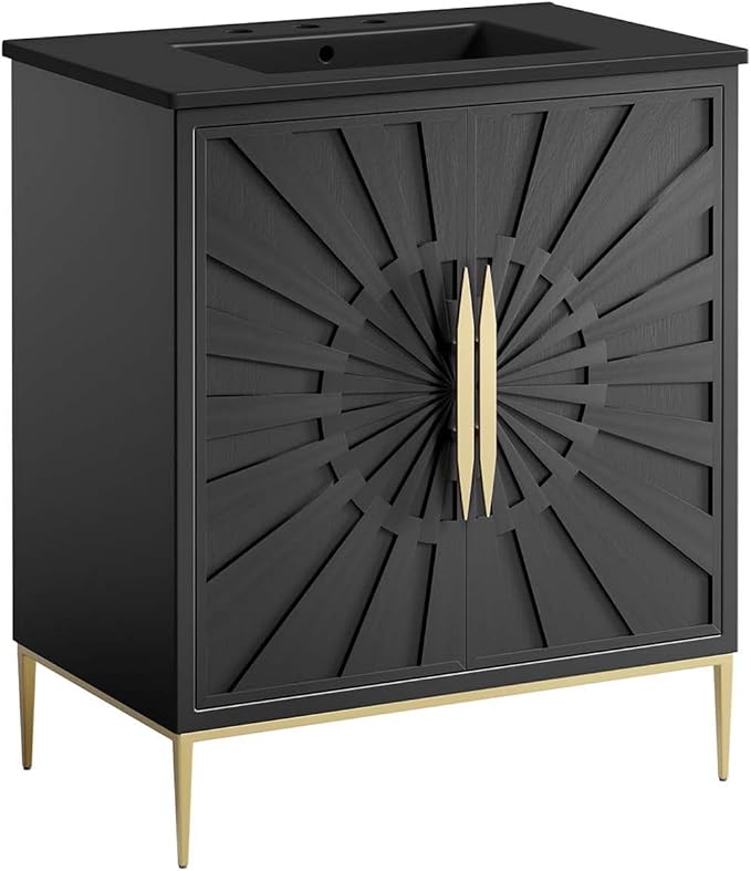 Modway Awaken Bathroom Vanity Cabinet, 30", Black Black