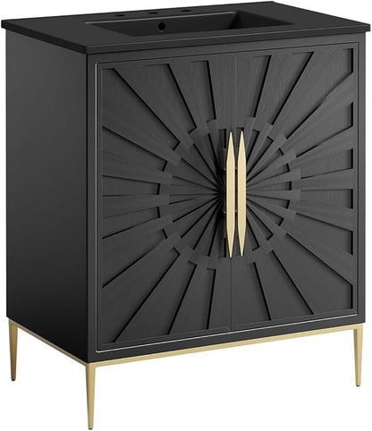 Modway Awaken Bathroom Vanity Cabinet, 30", Black Black