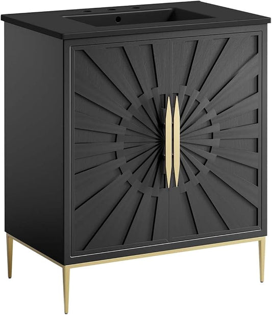 Modway Awaken Bathroom Vanity Cabinet, 30", Black Black