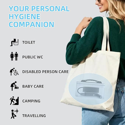 LUOOV Electric Rechargeable Handheld Personal Travel Bidet Portable for Toilet,Bathroom and Outdoor Hiking Strong - Soft Pressure Options Refreshing Clean with 2.3L Water Storage (Black 2.3L)