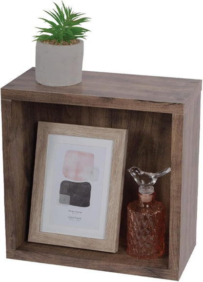 Kiera Grace Cubbi Floating Shelves, Modern Wall Mounted Shelves for Bedroom, Bathroom, Kitchen, Office,11.8", Brown, 1Pack