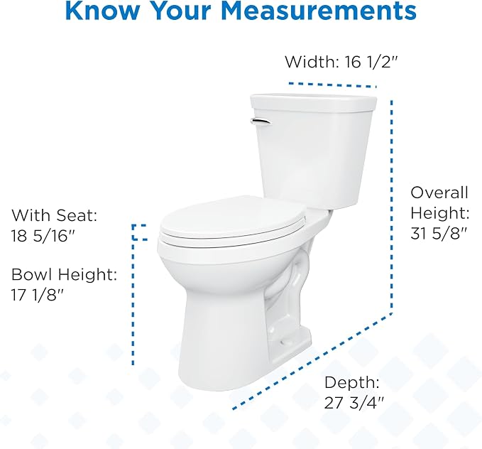 Gerber Viper Force Compact Elongated Two-Piece Toilet, Soft-Close, White | Strong flush, Space-saving design | Seat lifts off in seconds for easy cleaning | Tool-free install kit included