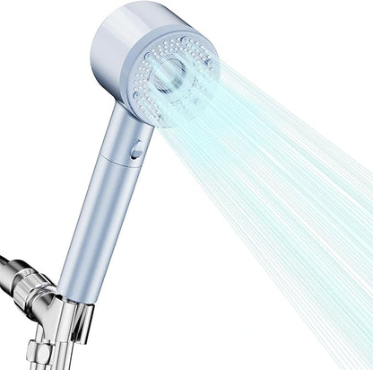 High Pressure Shower Head, Filtered Shower Head with Handheld, Multiple Spray Modes with Pause Switch Water Saving Filter Showerhead,Showerhead Set, for Pets Bath (blue)