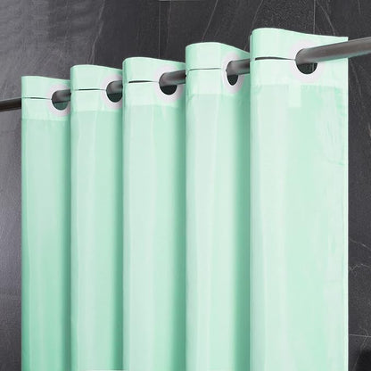 Furlinic Mint Green No Hook Shower Curtain,Polyester Fabric Bathroom Curtains with 10 Split Grommets,Machine Washable & Waterproof,Hotel Grade,Standard Size 72x72 Inch