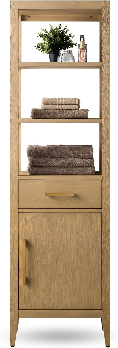 Vanity Art 21 inch Bathroom Vanity with Storage Cabinet & Shelves, Storage Cabinet with Soft-Closing Doors, VA90-LC-NO-GB1