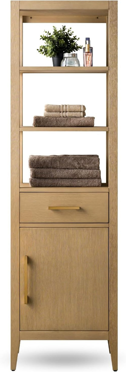 Vanity Art 21 inch Bathroom Vanity with Storage Cabinet & Shelves, Storage Cabinet with Soft-Closing Doors, VA90-LC-NO-GB1
