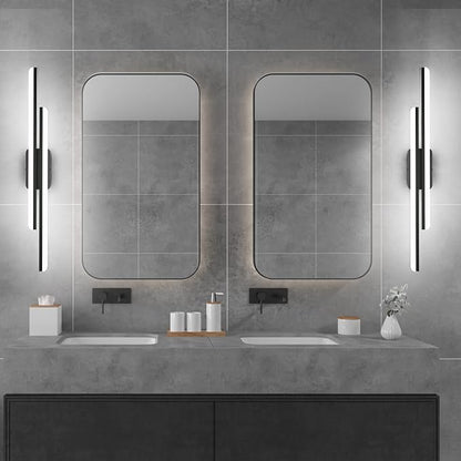 Ralbay 40" LED Black Vanity Light 40W Frosted Aluminum Modern LED Black Bathroom Vanity Light Fixtures Over Long Mirror LED Modern Bath Lighting 6000K White Light
