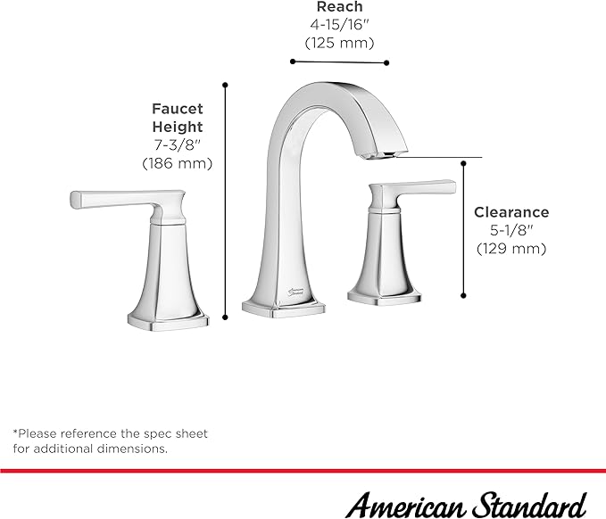 American Standard 7426801.002 Belmeade Two-Handle 8-Inch Widespread Bathroom Faucet, 1.2 GPM, Chrome