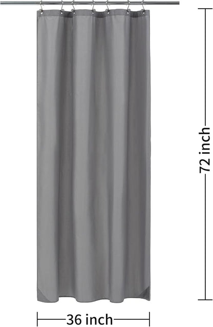 ALYVIA SPRING Stall Waterproof Fabric Shower Curtain or Liner Grey, 36x72 | 2 Magnets, Soft Cloth & Hotel Quality, Machine Washable, Light-Weight, Stall Size