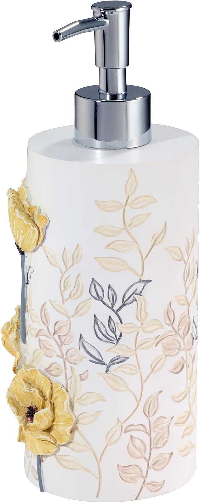 Avanti Linens - Lotion Pump, 100% Hand-Painted Resin Bathroom Accessories, Soap Dispenser, Floral Home Decor (Marielle)