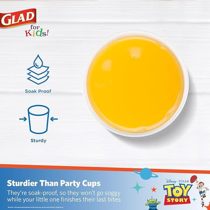 Glad for Kids Disney Pixar Toy Story Paper Cups, Beams, 9 Oz, 40 Ct, 10-Pk | Fun kid-friendly design, for juice, water, and cold drinks, disposable, lightweight, everyday party use