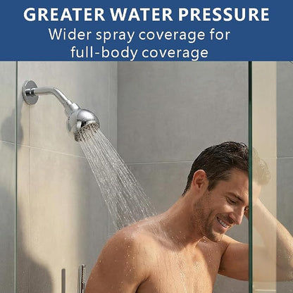 High Pressure Rain Shower Head, 3 Inch Anti-Clog Self-Cleaning Silicone Jets, 2.5 GPM with 1.8 GPM Flow Restrictor, Easy Install for Low Water Pressure, Hotel SPA Experience (Black)