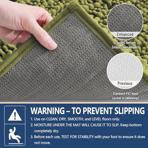 Arotive Bathroom Rugs Mat 47x24, Soft Absorbent Chenille Shaggy Bath Mat