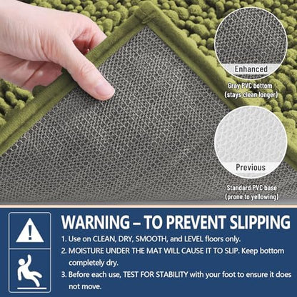 Arotive Bathroom Rugs Mat 47x24, Soft Absorbent Chenille Shaggy Bath Mat