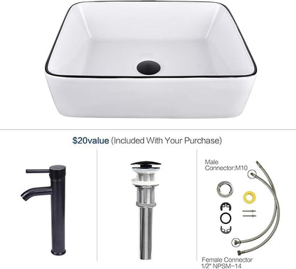 YOURLITE Bathroom Vanity, 30" Rustic Brown Bathroom Vanity with Sink Combo Set, Farmhouse Modern Wood Cabinet with White Ceramic Vessel Sink