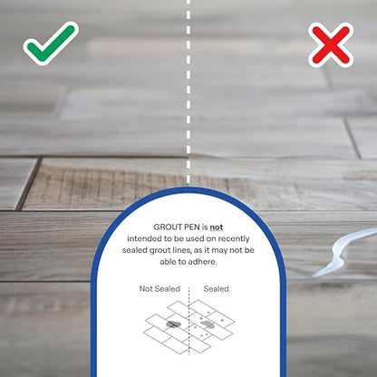 Grout Pen Grout Paint for Tile, Floor & Shower - Beige - 125ml (4.2oz) | Waterproof Paint Grout Refresh Restorer for Kitchen & Bathroom Tiles - Can Size for Larger Projects
