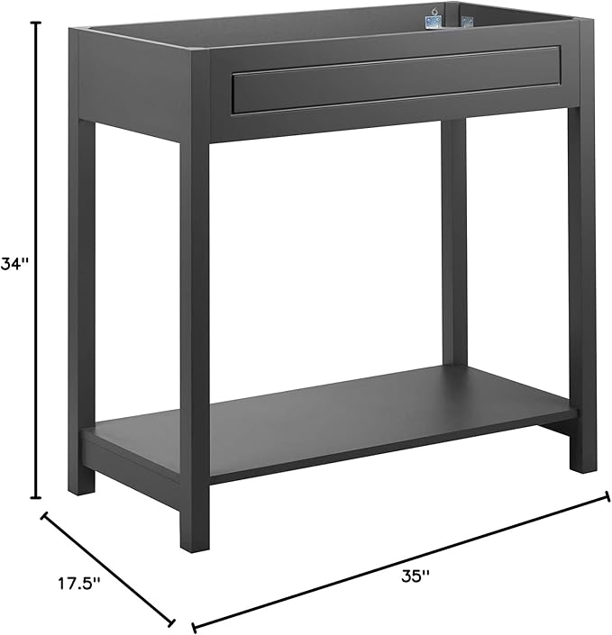 Modway Altura 36" Bathroom Vanity Cabinet (Sink Basin Not Included), 36 Inch, Gray