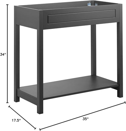 Modway Altura 36" Bathroom Vanity Cabinet (Sink Basin Not Included), 36 Inch, Gray