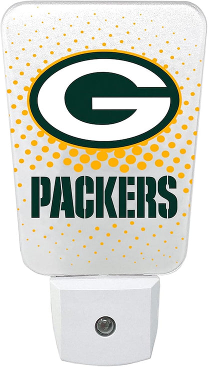 Party Animal NFL Team LED Night Light, Green Bay Packers | Energy-efficient LED light with auto-sensor & 3 light settings; Slim 5-inch design fits standard outlets for indoor use