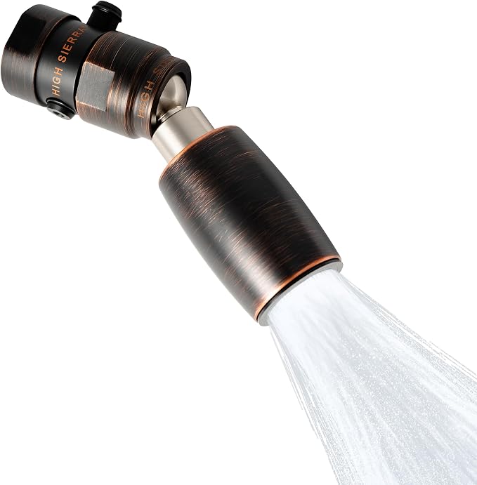 High Sierra® - CLASSIC™ Solid Lead-Free Metal 2.0 GPM Award Winning. High Pressure Shower Head with Trickle Valve. Patented Nozzle Never Clogs - Oil Rubbed Bronze Finish