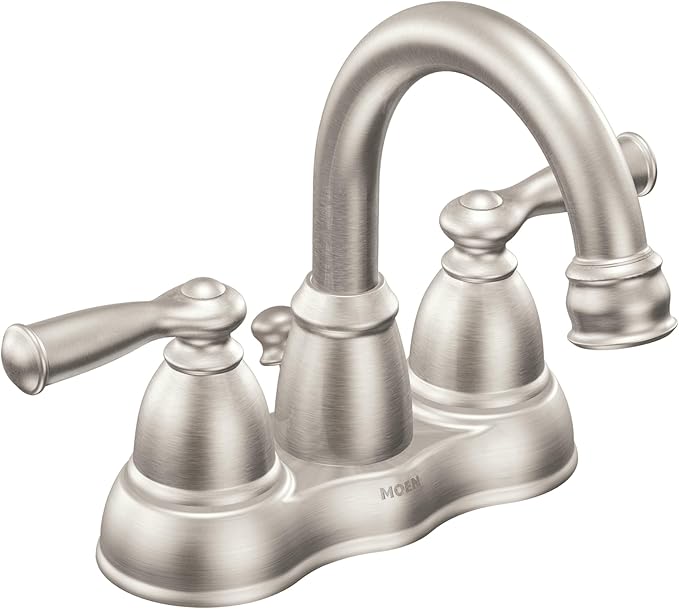 Moen Weylon 84790SRN Spot‑Resist™ Brushed Nickel Two‑Handle High‑Arc Bathroom Faucet – 4″ Centerset, ADA‑Compliant, WaterSense Certified