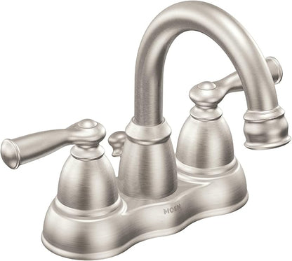 Moen Weylon 84790SRN Spot‑Resist™ Brushed Nickel Two‑Handle High‑Arc Bathroom Faucet – 4″ Centerset, ADA‑Compliant, WaterSense Certified