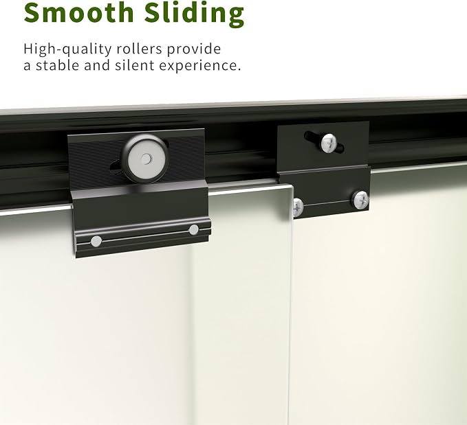 44-48" W x 72" H Double Sliding Shower Door with Frosted Glass, Matte Black | Semi-Frameless Bypass Shower Doors for Walk-in Shower, 6mm Frosted SGCC Tempered Glass Nano Coating, Reversible Installation