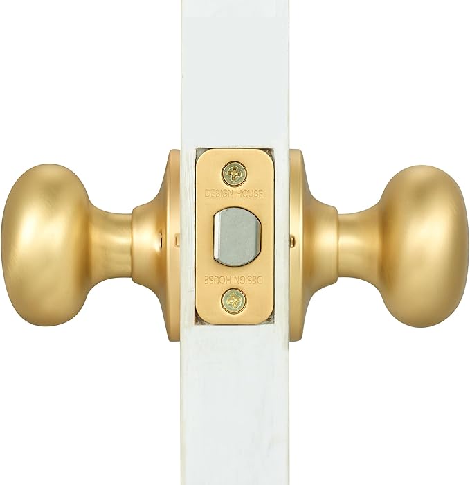 Design House 726943 Cambridge Passage Hall and Closet Door Knob Satin Gold
