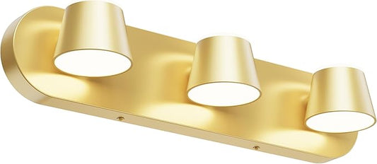 URSOLA 3 Light Bathroom Vanity Light, LED Gold Wall Light Fixtures, Up and Down Rotatable Dimmable 20 inch Bathroom Lighting Fixtures Over Mirror