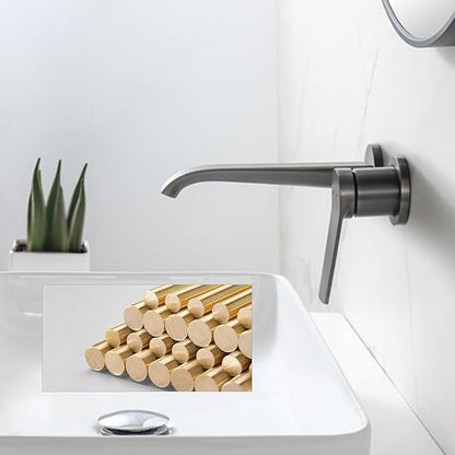 BiaoTeng Concealed Wall Mounted Bathroom Faucet Single Handle Hot and Cold Brass Wall Mount Waterfall Bathroom Faucets White