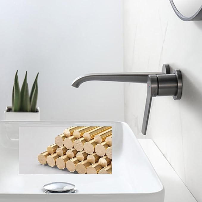 BiaoTeng Concealed Wall Mounted Bathroom Faucet Single Handle Hot and Cold Brass Wall Mount Waterfall Bathroom Faucets Grey