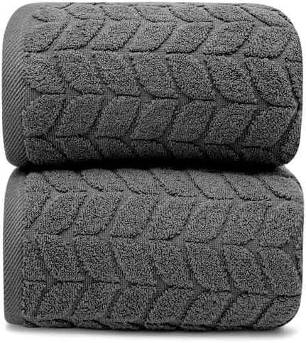Alusa Home Ultra Soft & Stylish 700 GSM Luxury Bath Sheets | Pack of 2 | Extra Large 35x70 Inches | 100% Zero-Twist, Long-Staple Cotton | Remarkably Absorbent (Granite Grey)