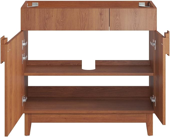 Modway EEI-6400-WAL Miles 36” Bathroom Vanity Cabinet (Sink Basin Not Included), Walnut