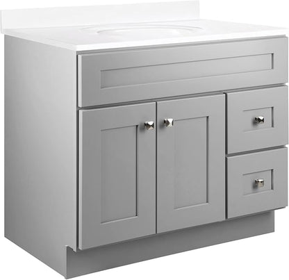 Design House Brookings Bathroom Vanity, 36", Gray | Adjustable Hinges, Freestanding, Contemporary/Modern, Wood, Bath, 587097