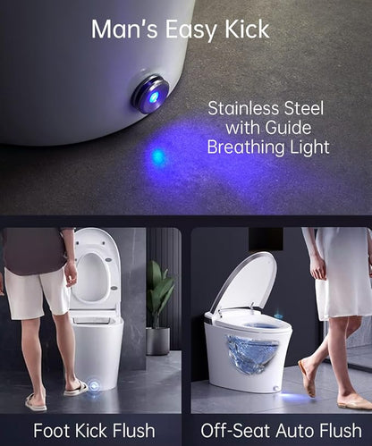 EPLO iX7 MT ADA Smart Toilet With Bidet Heated Seat Auto Flush Foam Shield | Kick Flush,NO AUTO Open Function, Night Light, Warm Wash, High-Speed Dryer,Japanese Elongated Toilet Comfort Height Design