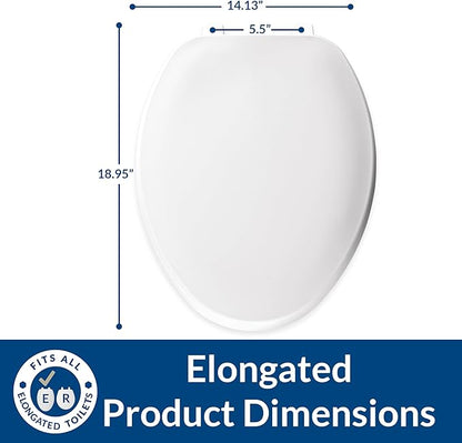 Bemis 170 Durable Plastic Toilet Seat,Elongated,White,(Pack of 2)
